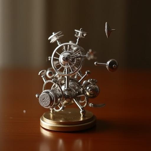 Scultura in metallo mobile da scrivania